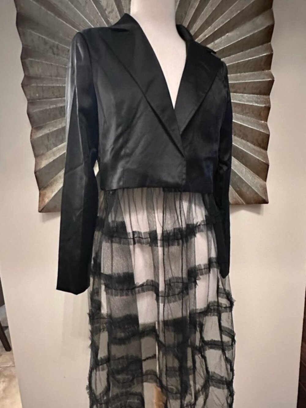 New Elegant Black Sheer Tulle Fun Jacket sz Sm/Med